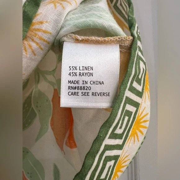 Linen tank w/buttons on the back, Size L - Picture 5 of 5